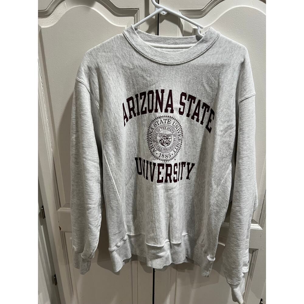 Champion ASU Arizona State University Crewneck Sweatshirt Mens M Gray
